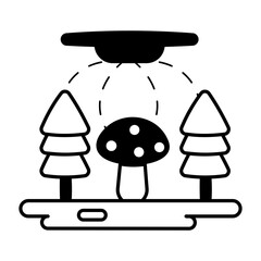 A glyph icon of smart irrigation 