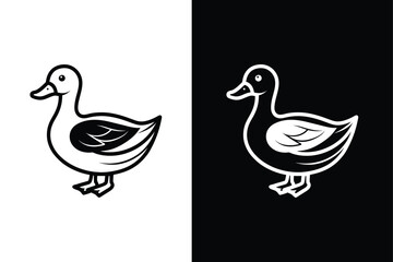 Goose Vector Illustration: Minimalist Outline for Logo Design
