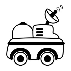 An icon of moon rover in glyph style 