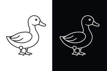Sleek Goose Line Art. Modern Outline Icon for Branding