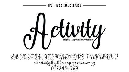 Activity Font Stylish brush painted an uppercase vector letters, alphabet, typeface