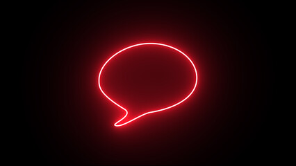 Neon Speech bubble icon. Neon messenger line icon .Speech bubble animation sign. Chat message elements of web in neon style icons.