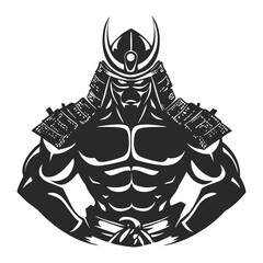 samurai warrior  logo and vector illustration