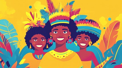 Naklejka premium Flat Afro Colombian background design template