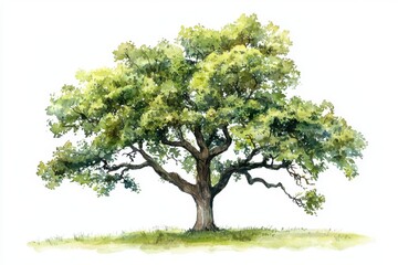 Obraz premium A vibrant green tree showcasing intricate branches and lush foliage, symbolizing nature's beauty and tranquility.