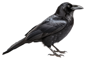 PNG  Raven blackbird animal white background.