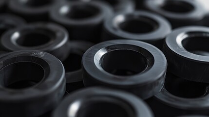 Monochrome Rings: A Minimalist Composition of Industrial Circles