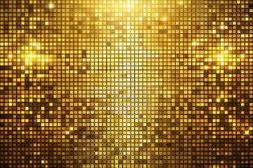 Golden mosaic background with sparkling glitter effect