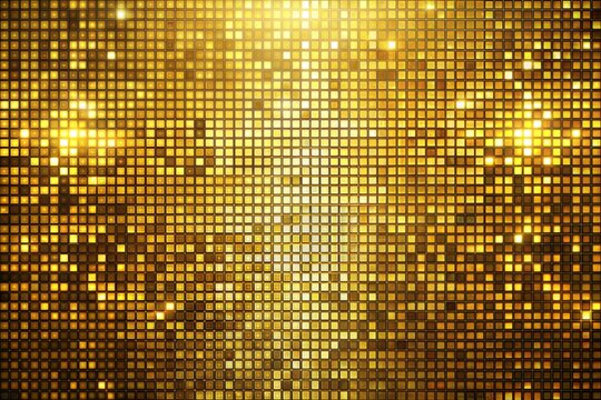 Golden mosaic background with sparkling glitter effect
