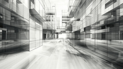 Futuristic abstract geometric grid with glowing neon lines.Technological perspective figure for science and technology related projects and presentations.