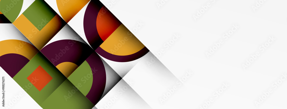 Aufkleber Modern geometrical abstract background - circles. Business or technology presentation design