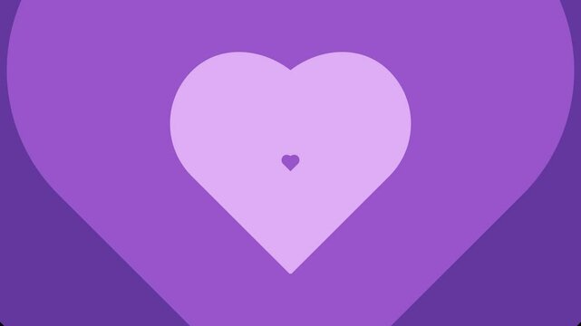 A cute light purple love shape transition animation expands to fill the screen. suitable for editing incoming and outgoing videos.Alpha channel only on 4K
