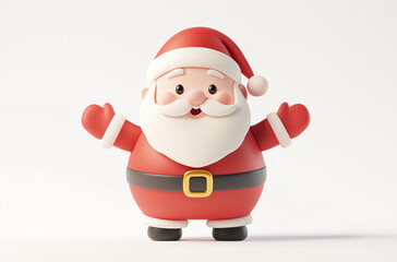 Obraz premium A 3D cartoon Santa isolated on a white background