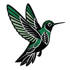 Vector hammingbird fly silhouette