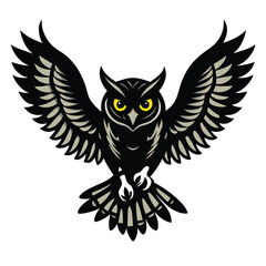Vector owl fly silhouette
