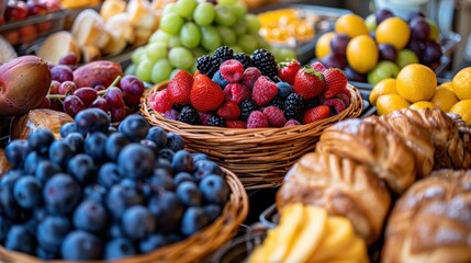 Complimentary Breakfast Buffet: A delightful array of fresh fruits, pastries, eggs, and hot drinks served in the hotel dining area, usually part of your room rate.
