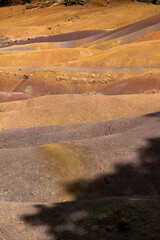 Multi-coloured sand dunes at Chamarel Mauritius