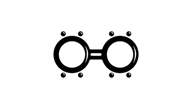Oxygen O2 Molecule Geometry, black isolated silhouette