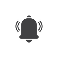 Bell with sound waves vector icon