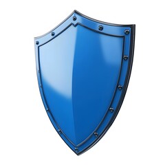 Shield depicting protection. shield 3d icon. Protection, defense and security concept symbol: blue shield on isolated on white background