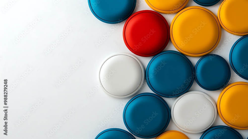 Poster abstract colorful circles create a playful and dynamic background, full of movement and life.