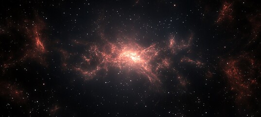 Naklejka premium A dark, cosmic void background with distant stars and a large text space