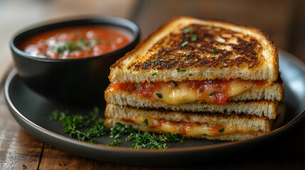 Grilled cheese sandwiches with crispy edges