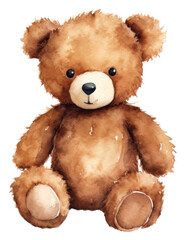 Obraz premium PNG Teddy bear illustration watercolor fluffy.