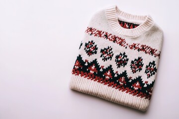 Cozy winter sweater with traditional pattern