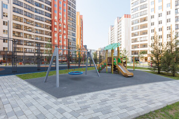 children's playground on the territory of an apartment building