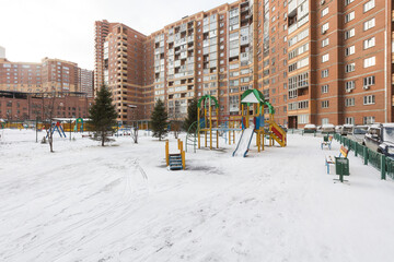 children's playground on the territory of an apartment building