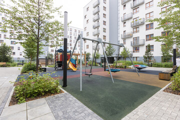 children's playground on the territory of an apartment building