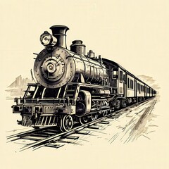 Naklejka premium the AI Image Generator, Old steam engine locomotive