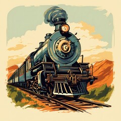 the AI Image Generator, Old steam engine locomotive