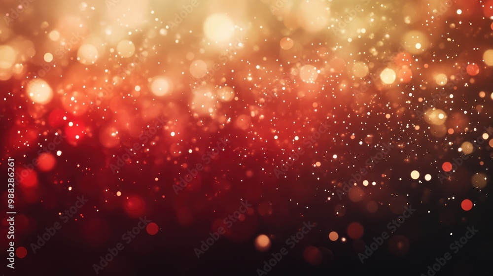 Poster red and gold fireworks with bokeh effects create an abstract celebratory background perfect for new 