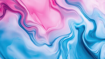 Fototapeta premium Abstract Fluid Art with Pink and Blue Swirls Creating a Dreamy and Mesmerizing Visual Effect