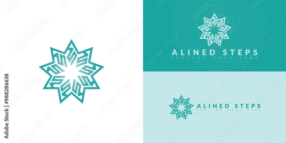 Poster modern vector initial letter as or sa logo in green color isolated on multiple background colors. th