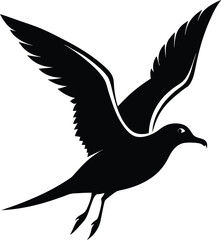Flying-Black-Bird-Stock-Illustration