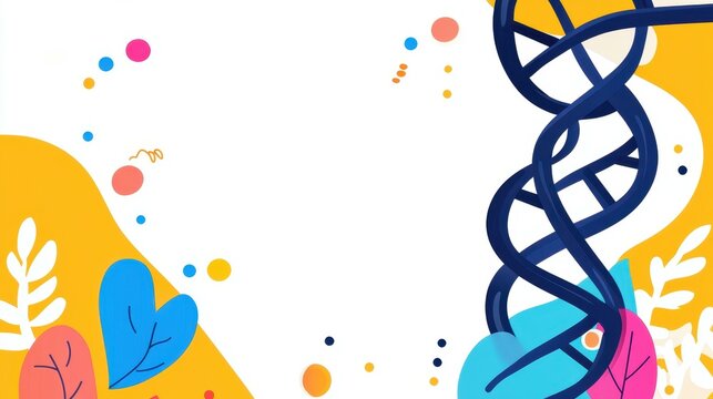 Explore the vibrant realm of DNA with this fun, colorful vector design, perfect for science lovers and educational projects.