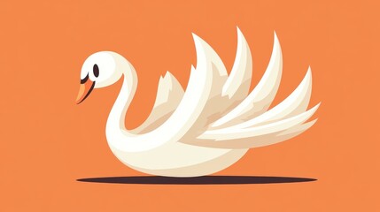 Obraz premium Whimsical cartoon swan design perfect for websites, apps, and cute merchandise like tshirts and stickers.