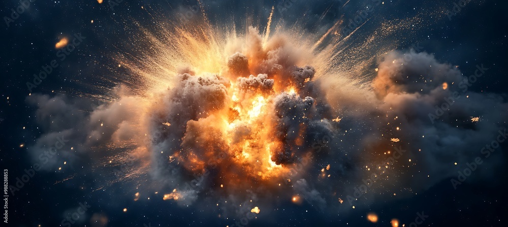 Poster a dynamic, abstract explosion pattern with a large area for text