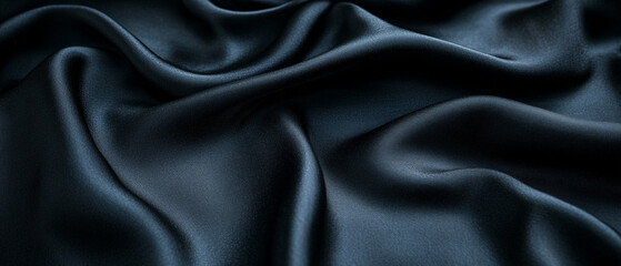 Obraz premium Luxurious dark fabric with smooth, flowing texture, perfect for elegant designs and sophisticated presentations.