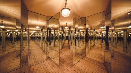 Mirror in a maze pattern