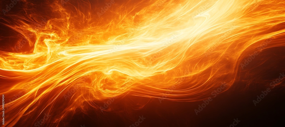 Poster a dynamic, abstract fire pattern with a large area for text