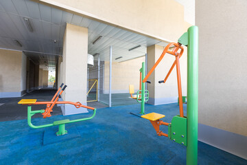 Naklejka premium children's playground on the territory of an apartment building