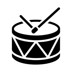 Black silhouette drum with checkmark icon design