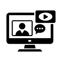 Black silhouette digital video message icon and vector illustration design