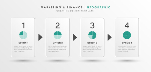 Infographic with pie chart.  Vector infographic template design with 4 options or steps. Can be used for process diagrams, presentations, workflow layouts, banner.