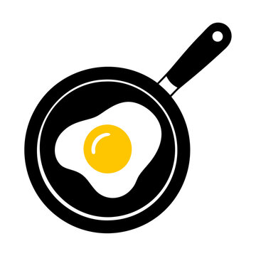 recommend clip art: Fry egg black silhouette icon design