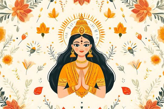 Happy Navratri festival banner with minimalist design